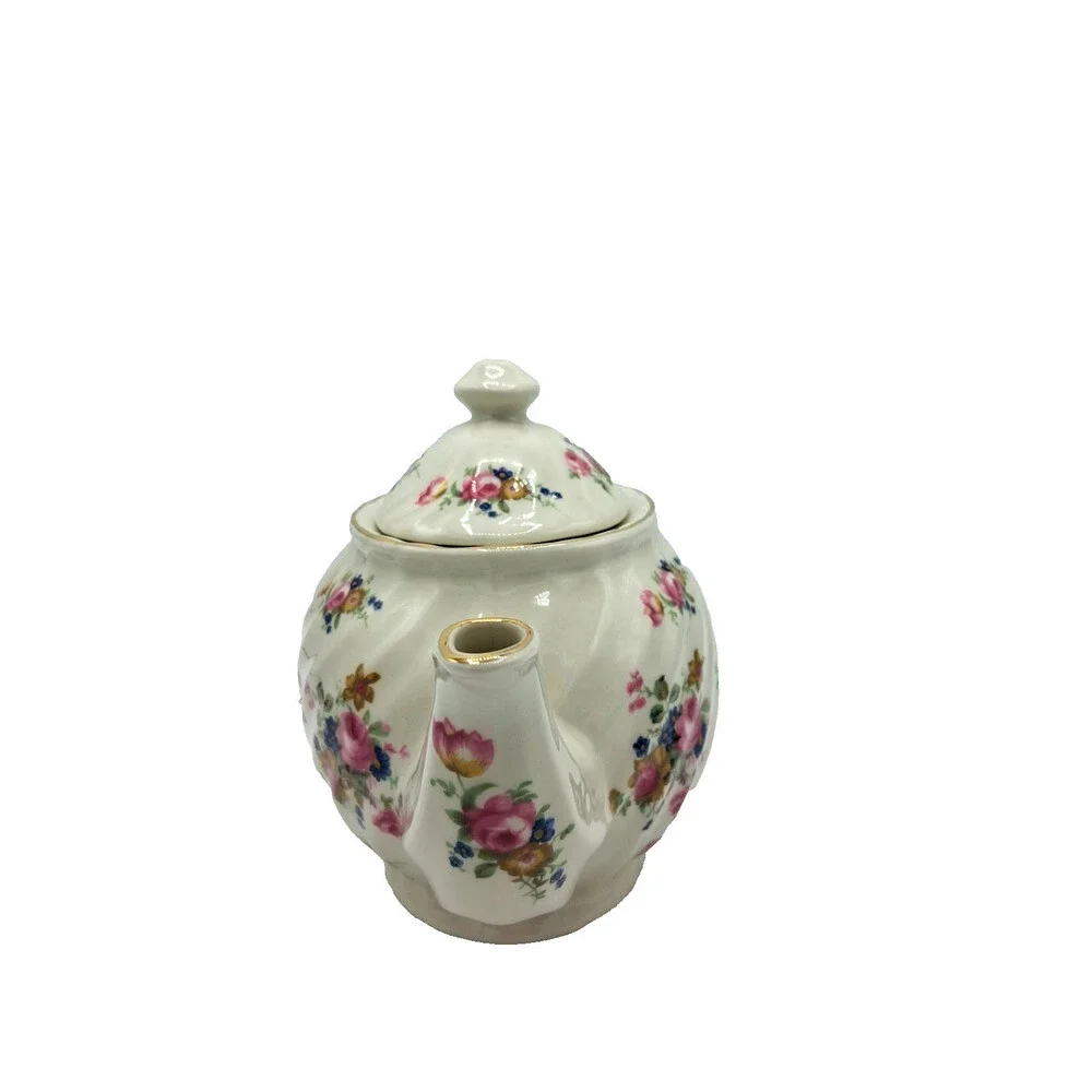 Vintage Collectible Staffordshire Fine Ceramic Floral Pattern Teapot - Picture 3 of 15